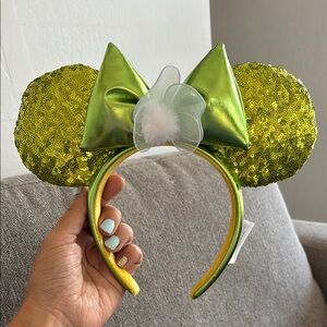 Green Sequin Minnie Mouse Ears Headband Tinkerbell Ears